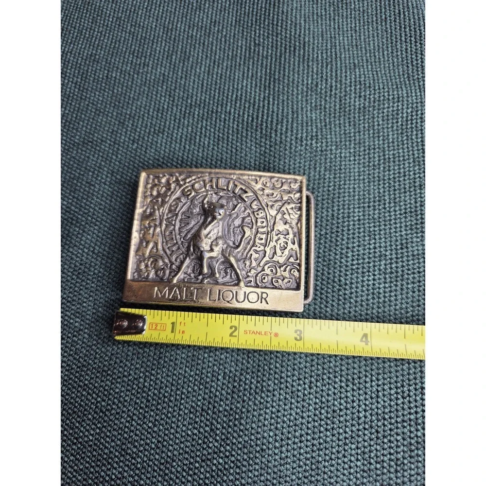 Vintage Schlitz Malt Liquor Metal Belt Buckle by Lewis Buckles